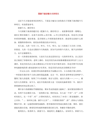 国旗下演讲稿今天和明天 