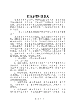 推行承诺制度意见