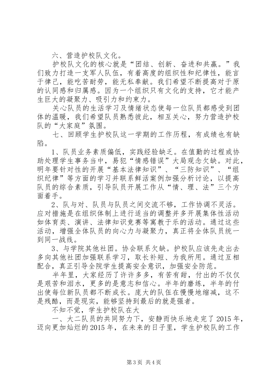 XX年护校队工作总结 _第3页