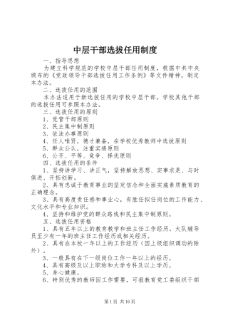 中层干部选拔任用制度
