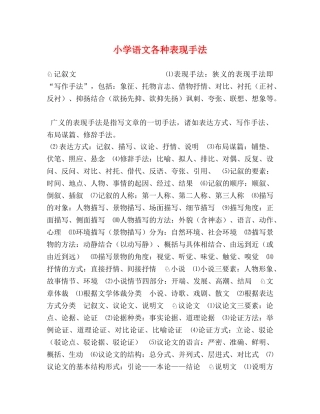 小学语文各种表现手法 