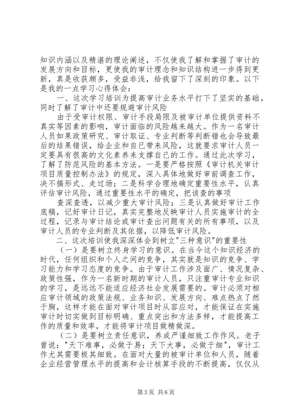 20XX年审计培训学习总结_第3页