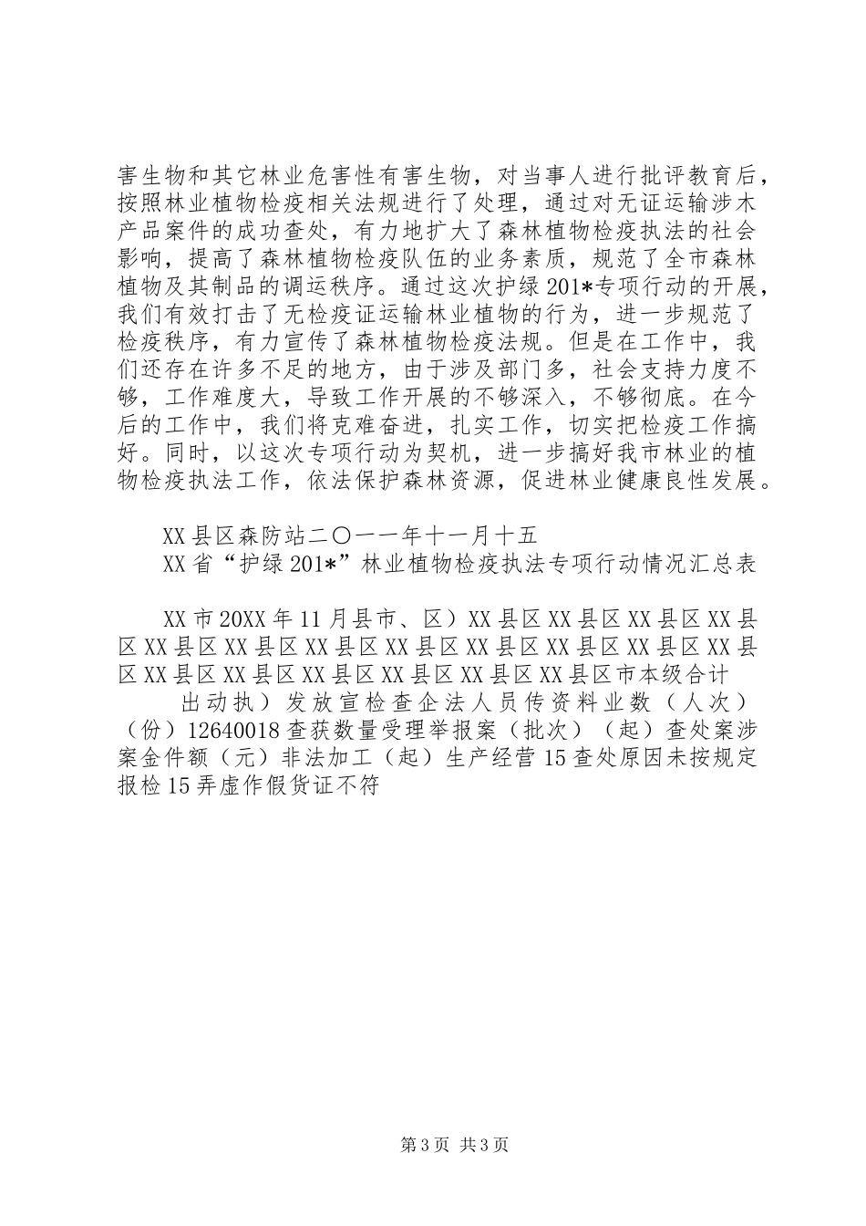 XX县区林业植物检疫执法“护绿202X”专项行动工作总结_第3页
