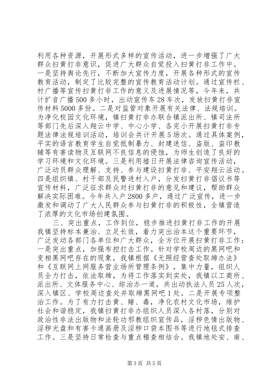 20XX年扫黄打非工作总结范文三篇_第3页