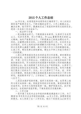 202X个人工作总结 
