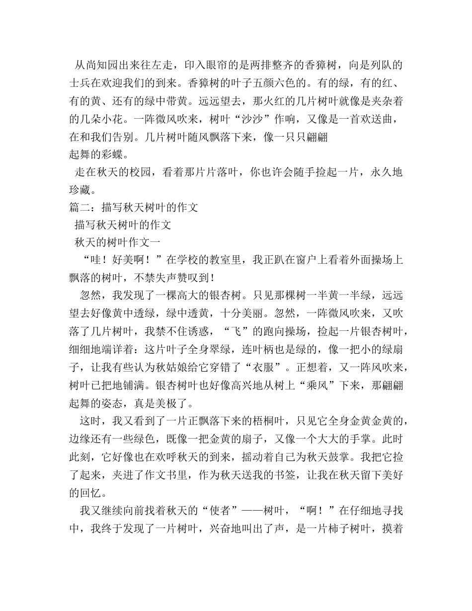 秋天的树叶作文 _第3页