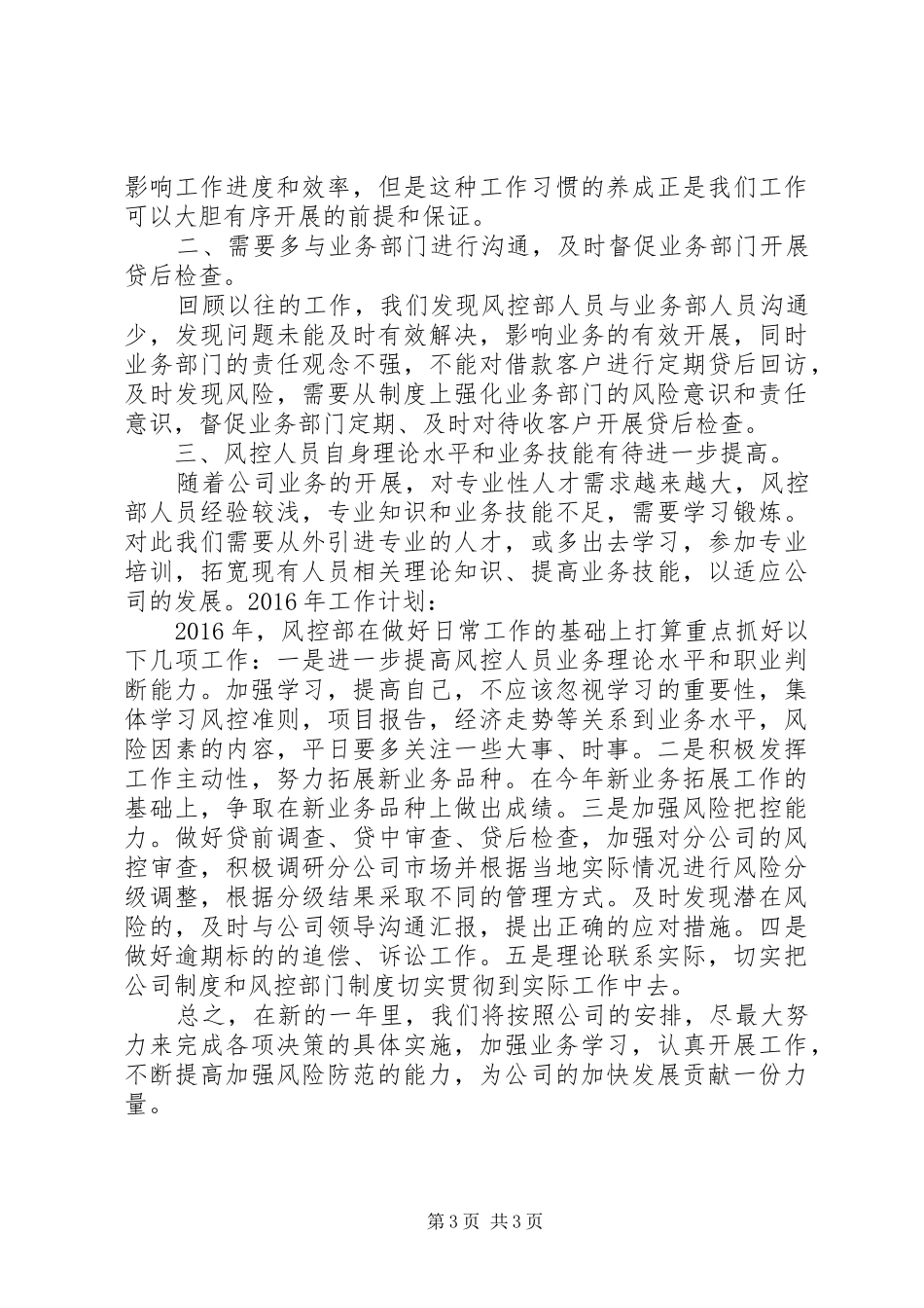一周工作总结风控 _第3页
