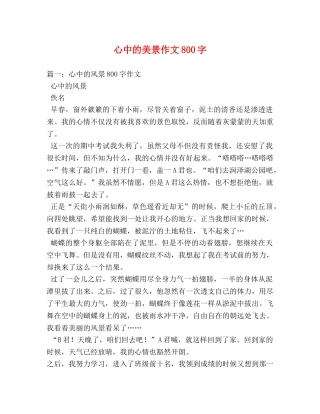 心中的美景作文800字 