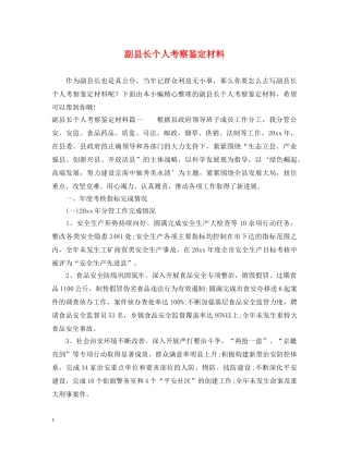 副县长个人考察鉴定材料 