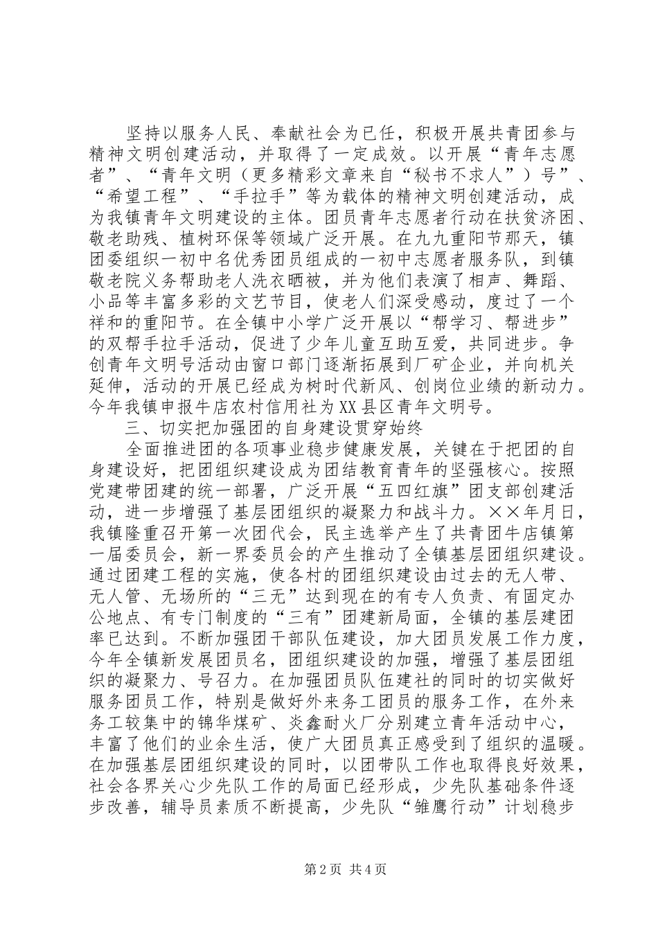 共青团牛店镇委员会年工作总结 _第2页