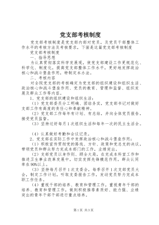 党支部考核制度