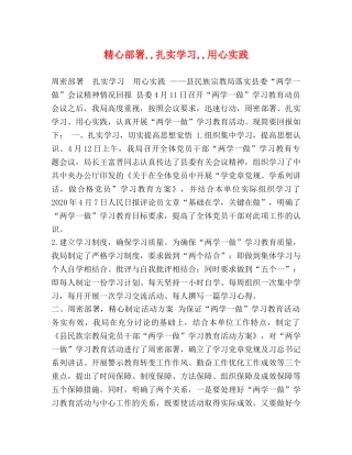 精心部署,,扎实学习,,用心实践 