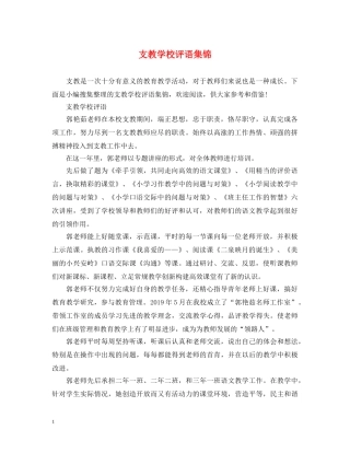 支教学校评语集锦 