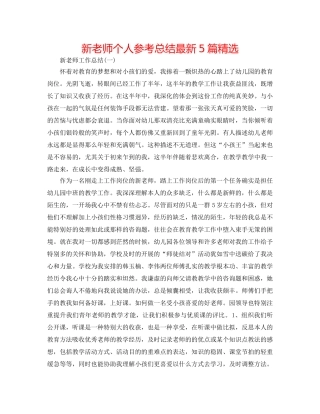 新教师个人参考总结最新5篇精选 