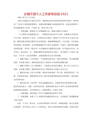 乡镇干部个人工作参考总结2024 