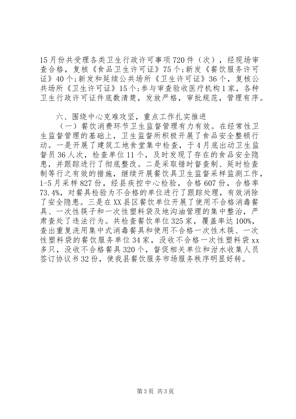 20XX年县卫生监督工作总结_第3页
