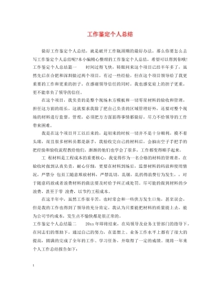 工作鉴定个人总结 
