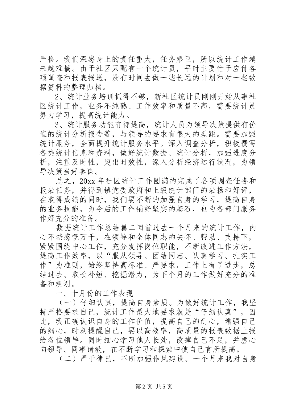 XX年个人工作总结[20XX年统计工作总结范文]_第2页