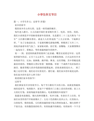 小学生作文节日 