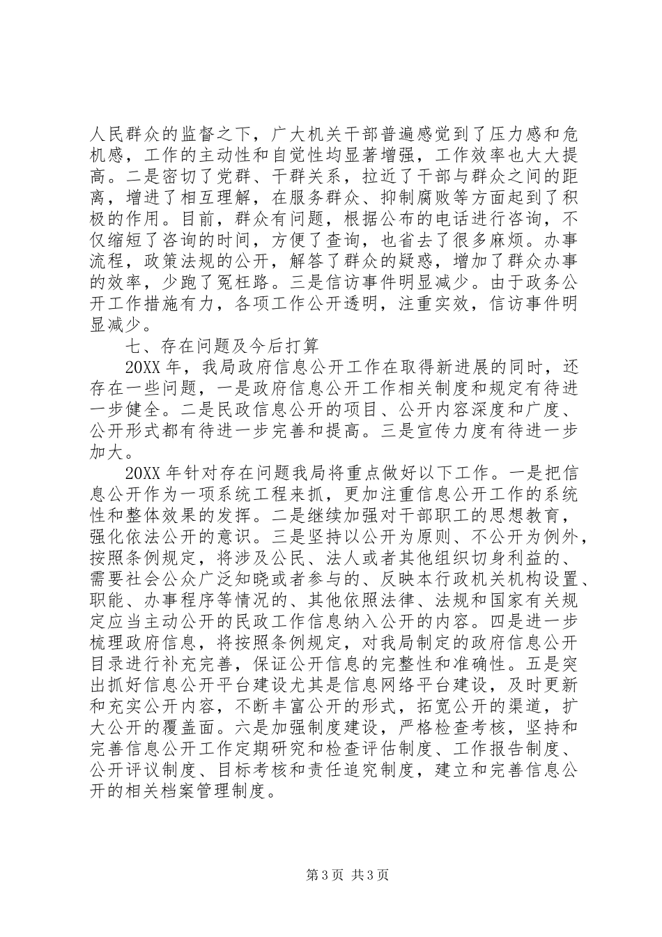 202X年民政局信息公开工作总结_第3页