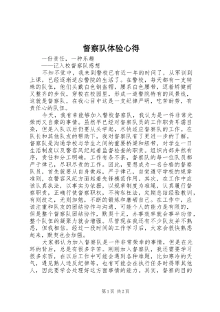 督察队体验心得