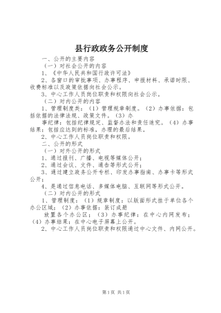 县行政政务公开制度