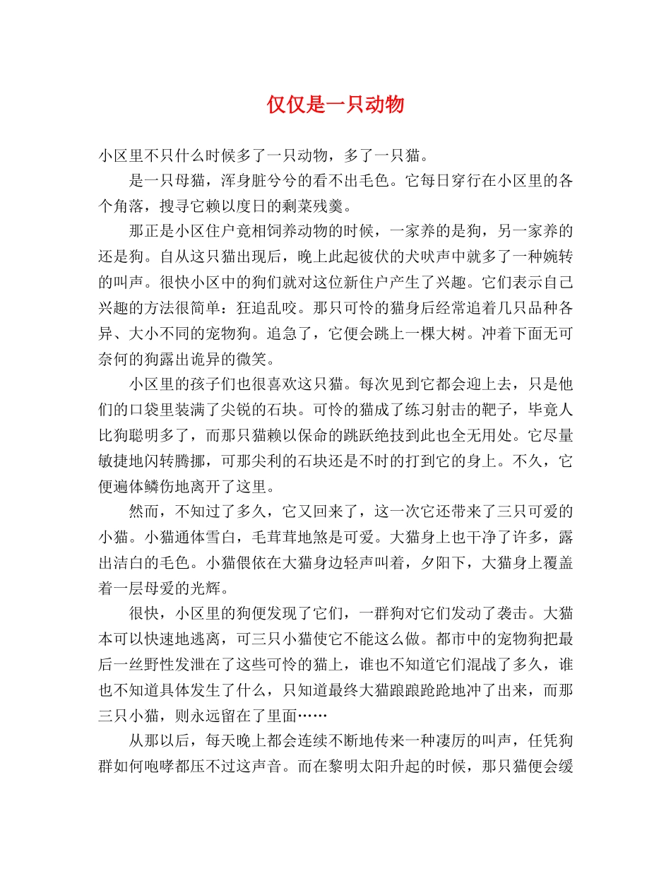 仅仅是一只动物 _第1页