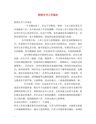 校团支书工作鉴定 