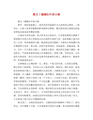 化学试题-散文丨铺满红叶的小路 