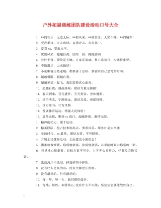 户外拓展训练团队建设活动口号大全 (2) 