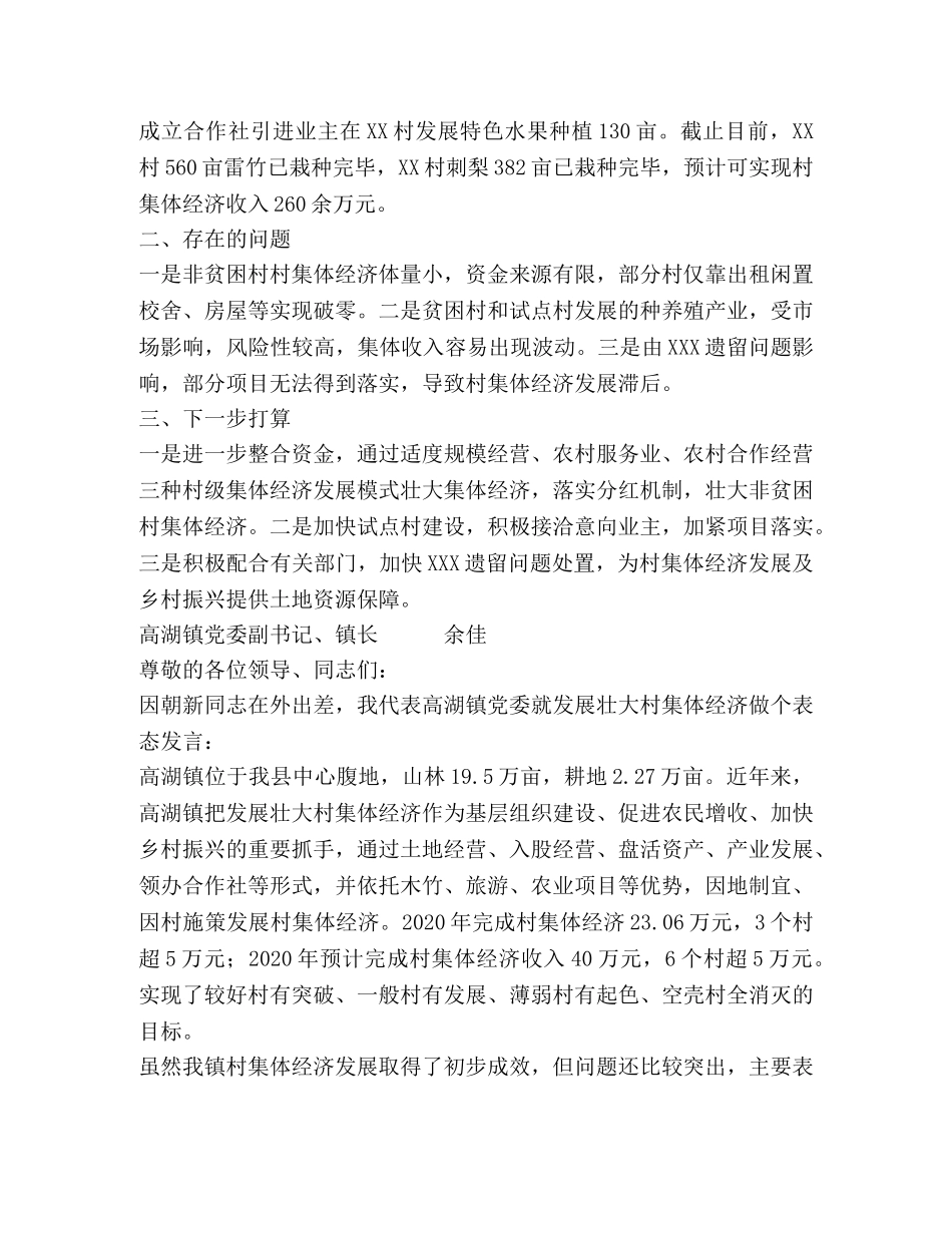 委托书-在发展壮大村集体经济工作推进会上发言和表态发言 _第2页
