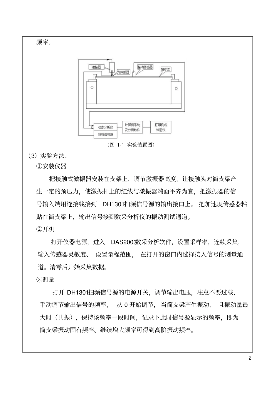 简支梁振动系统动态特性综合测试方法分析_第3页