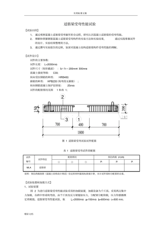 适筋梁受弯性能试验
