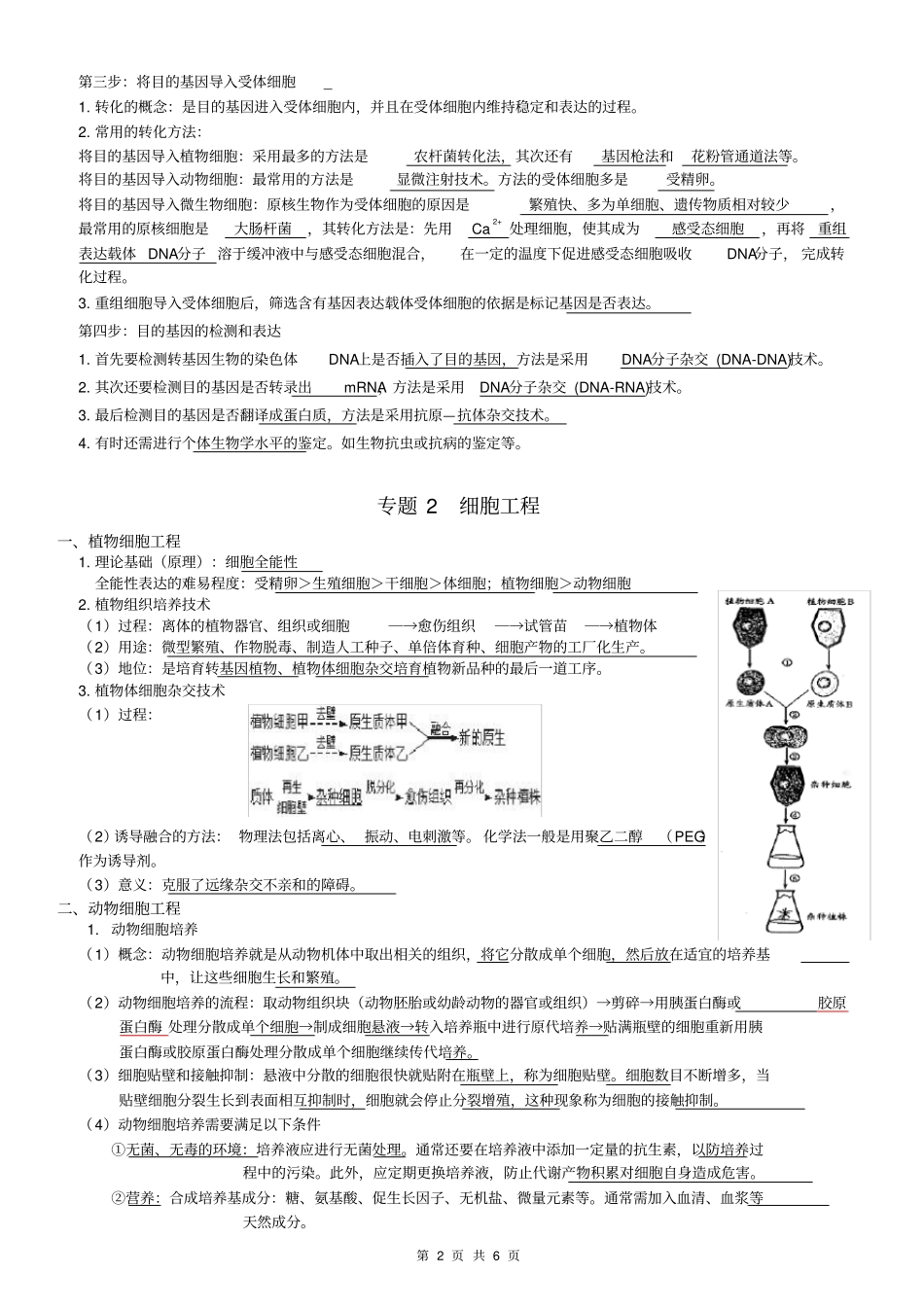 选修3现代生物科技专题重点知识点_第2页