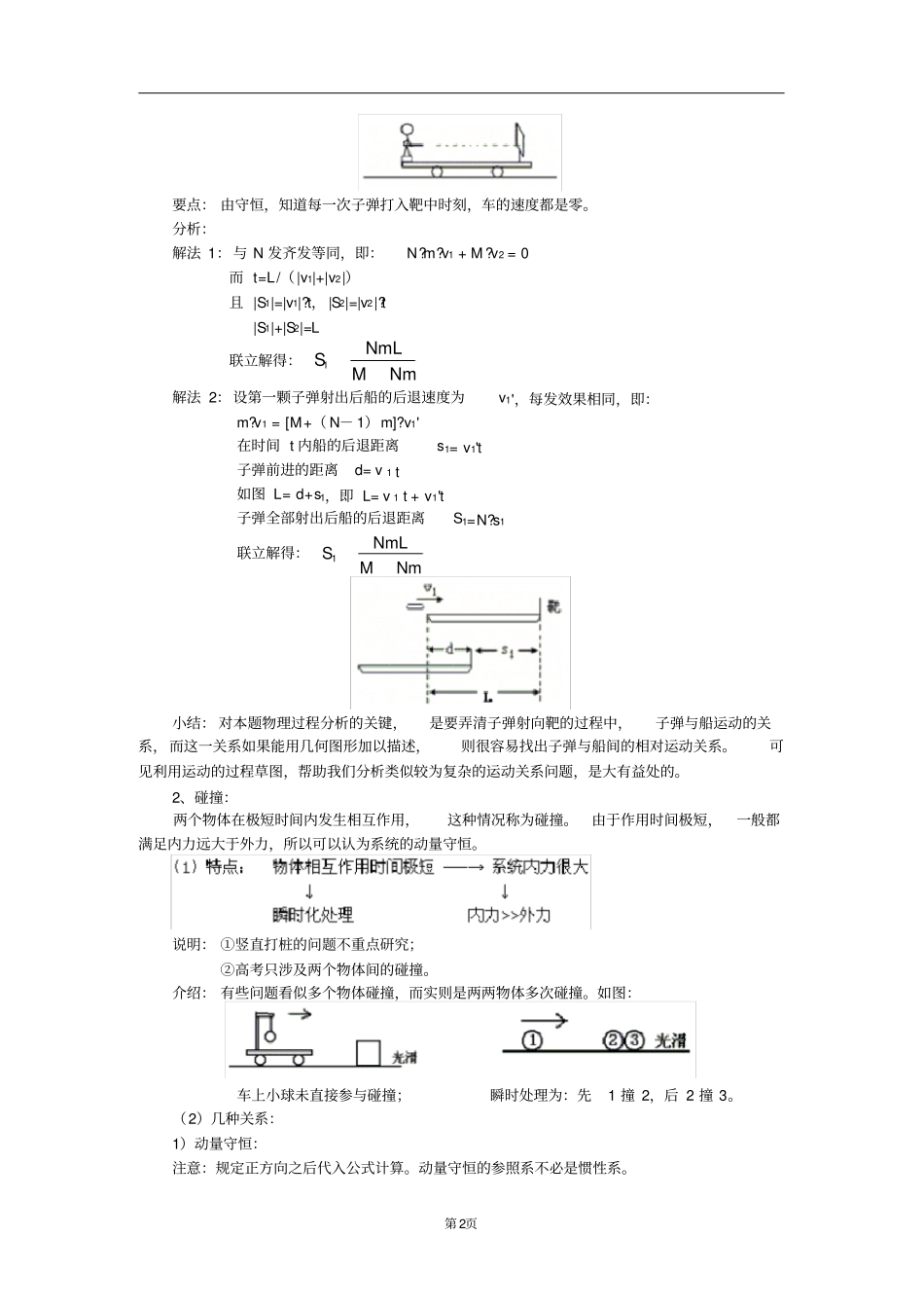 选修3—5_动量守恒定律的应用_知识点解析、解题方法、考点突破、例题分析、达标测试_第2页