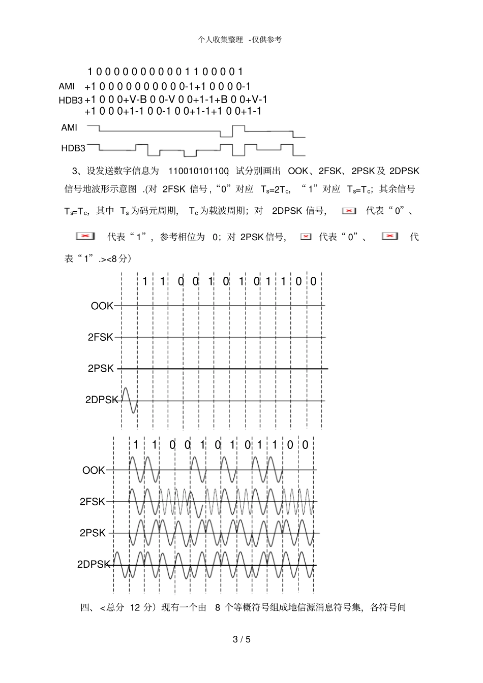 通信原理期末考试试题及答案13890_第3页