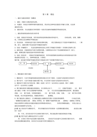 通信原理知识点
