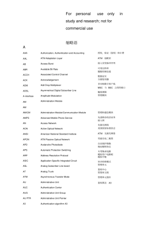 通信技术缩略语