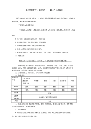 造价咨询公司绩效提成方案