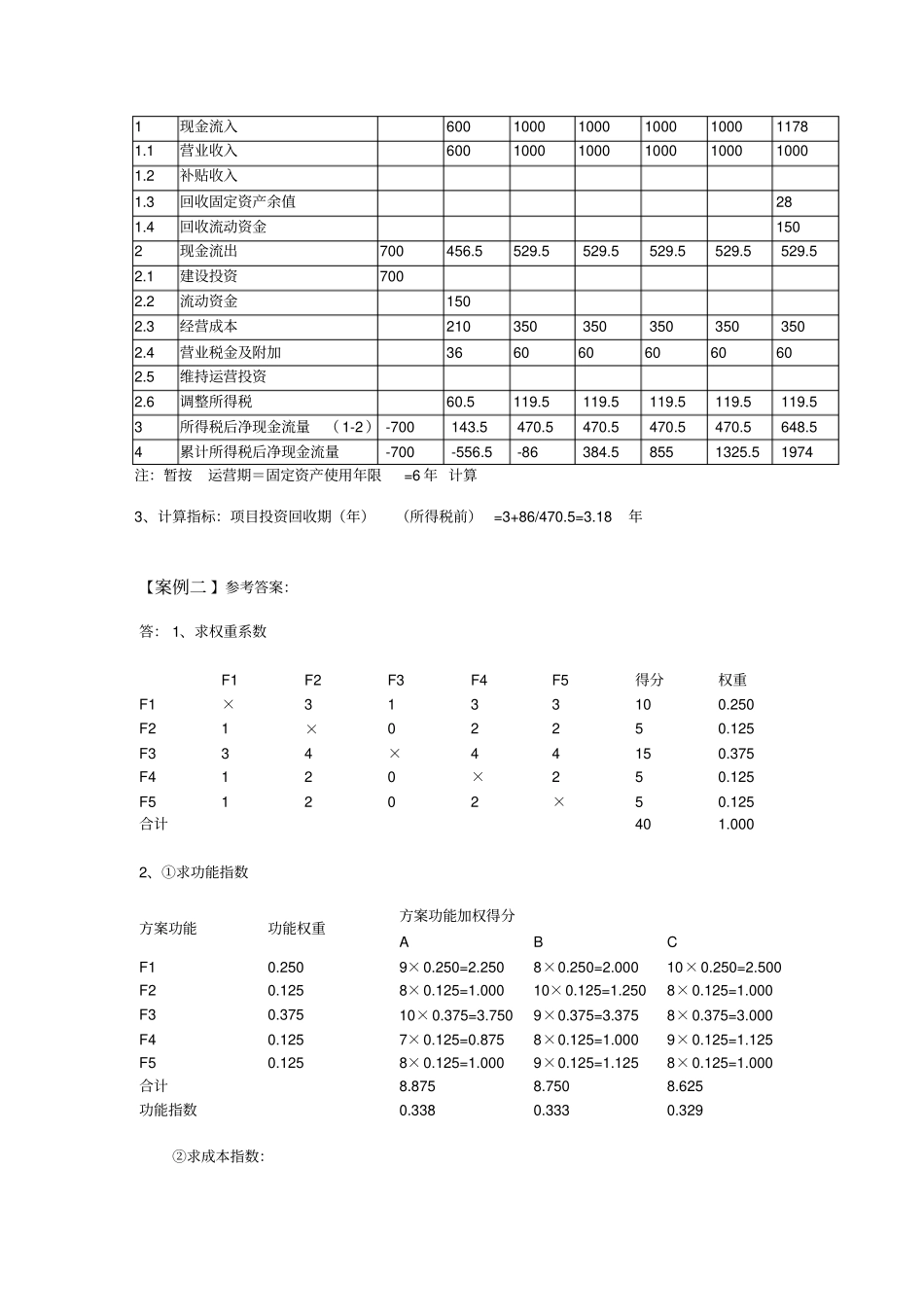 造价工程师案例真题及标准答案_第2页