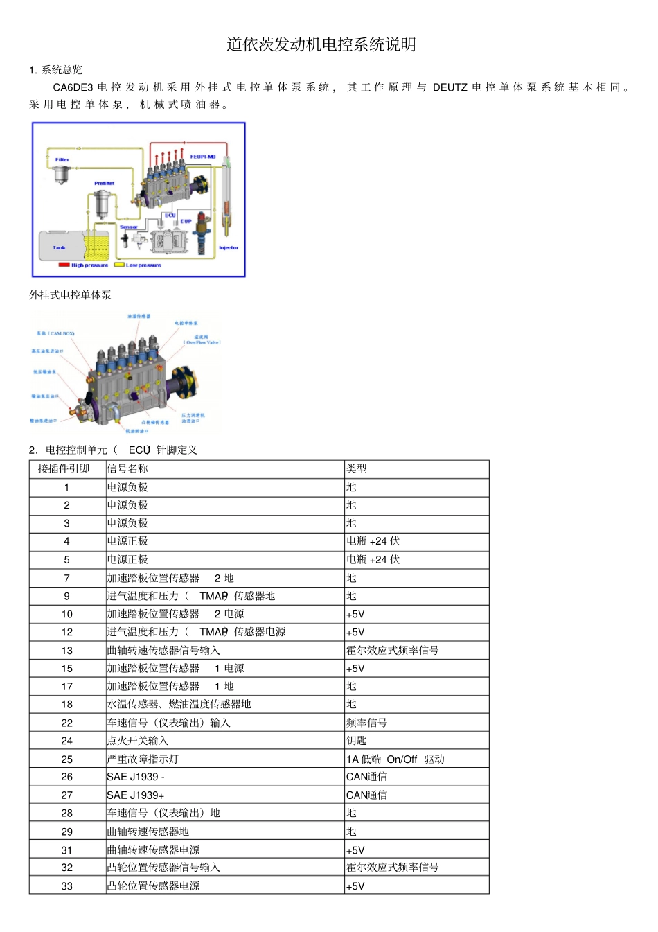 道依茨柴油发动机电控系统说明_第1页
