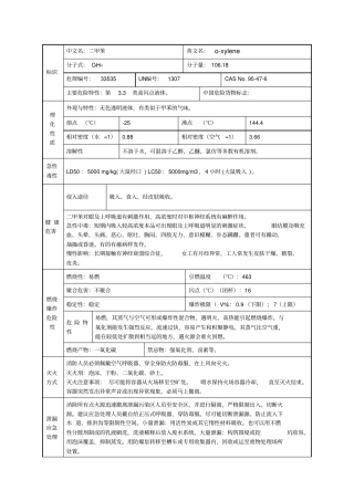 邻二甲苯理化特性表