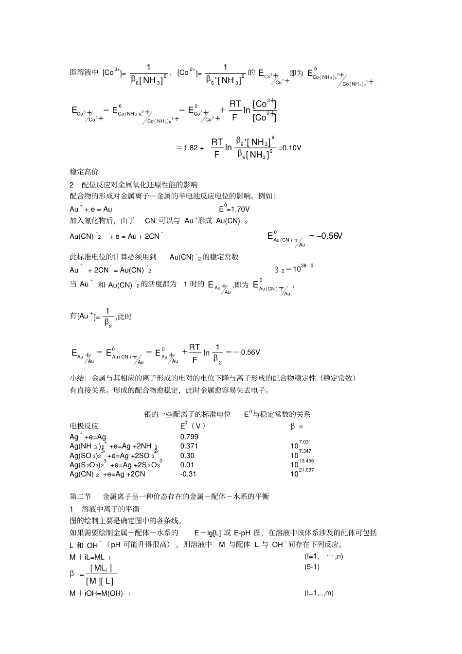 配位反应对存在氧化-还原反应的液固平衡的影响_第2页