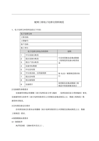 配网工程电子化移交资料规范
