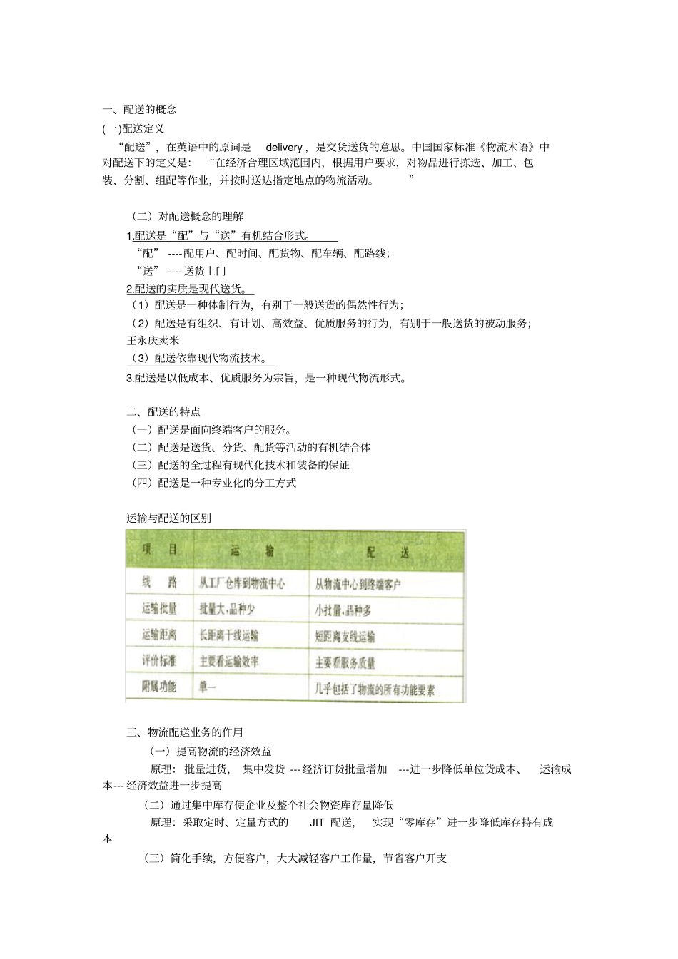 配送管理重点笔记_第1页
