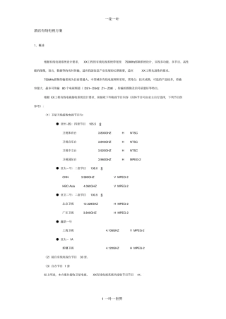 酒店有线电视方案