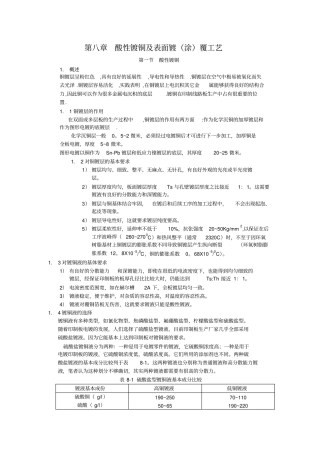 酸性镀铜及表面镀涂覆工艺