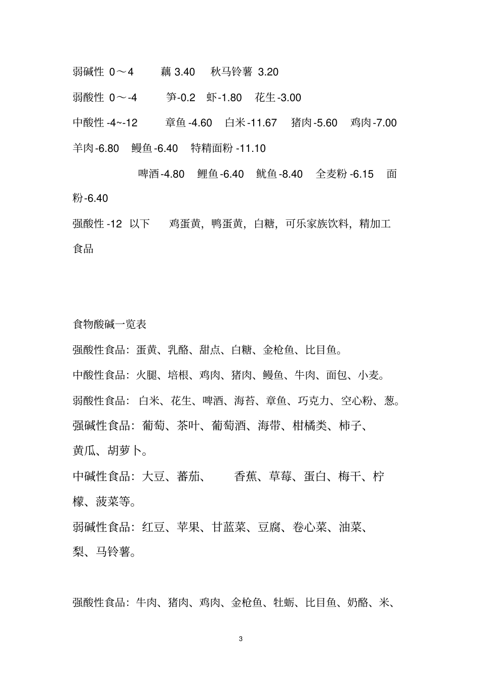 酸碱性食物-一览表_第3页