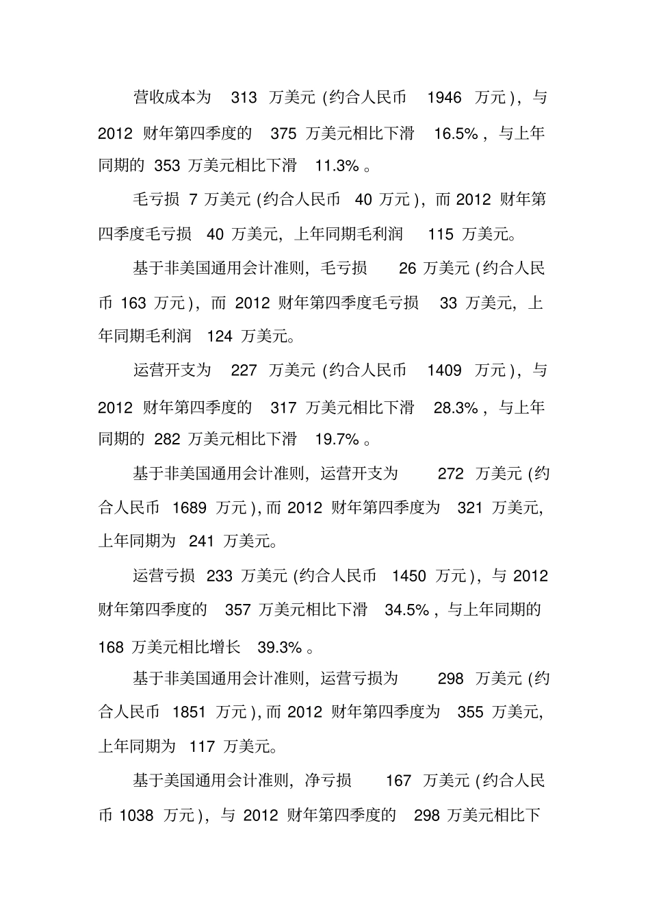 酷6传媒2013年第一季度财务报告_第3页