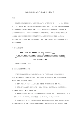 醇醚表面活性剂生产废水处理工程简介